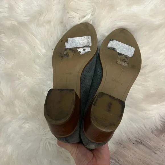 Dolce Vita Kadie gray leather ankle bootie block wood heel sz 9 - Picture 2 of 10